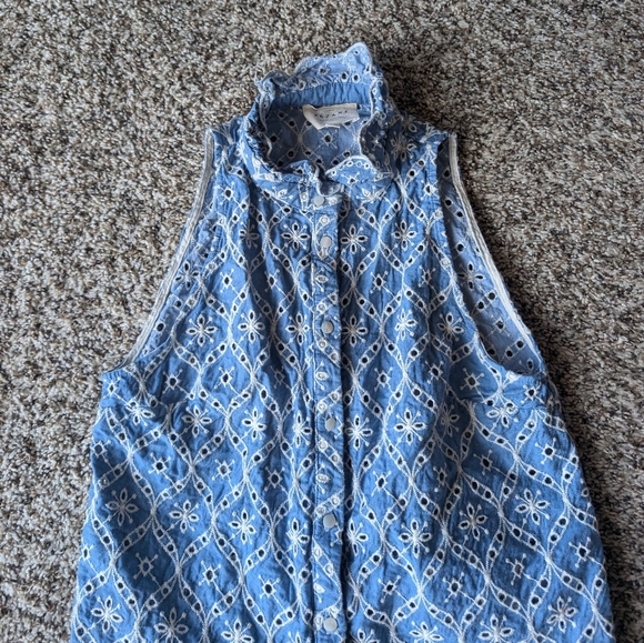 Sezane Erina Shirt in Blue/Ecru - Picture 6 of 15